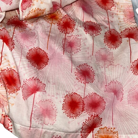 three j nyc pink orange dandelion floral print shorts pajamas L Summer t… - Picture 3 of 6